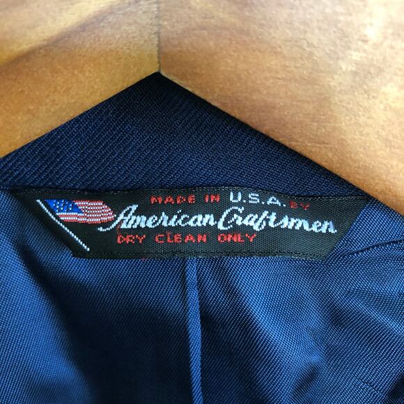 Vintage Authentic Air Force Blue Blazer American Craftsman 40S M Made In USA - Picture 6 of 11